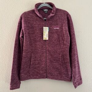 NWT Landway Ladies Cascade Marled Fleece Front Zip & pockets Carmel Ca logo Sz M